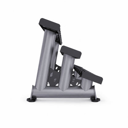 DHZ TITAN Extreme T944 3-Tier Dumbbell Rack – Kurzhantelständer – 3 tier dumbbell rack titan grau seitenansicht
