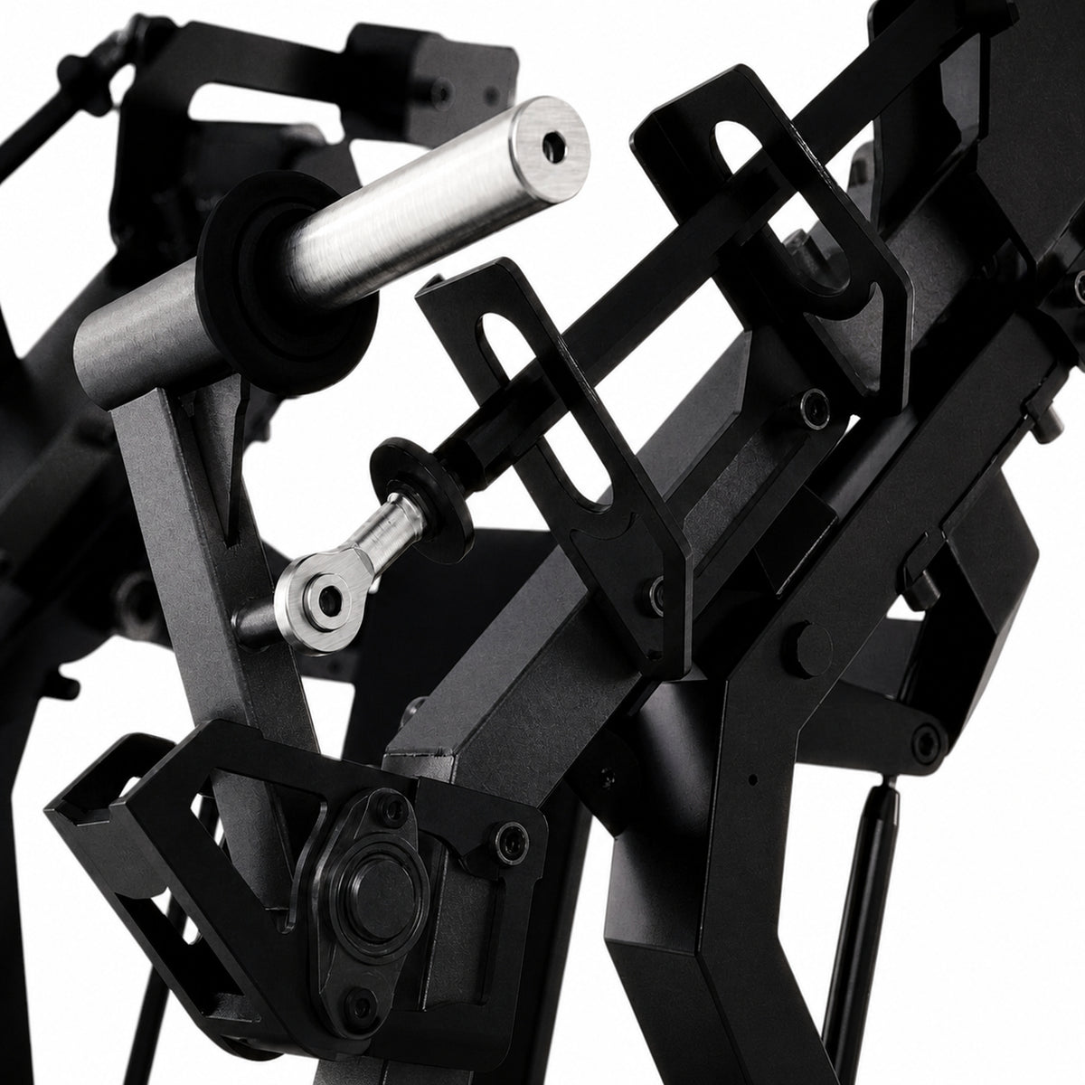 DHZ TITAN Mechanix Y915ZA Incline Chest Press - Plate Loaded Brustpresse für obere Brust – incline chest press obsidian black bewegungsarm gelenk detail