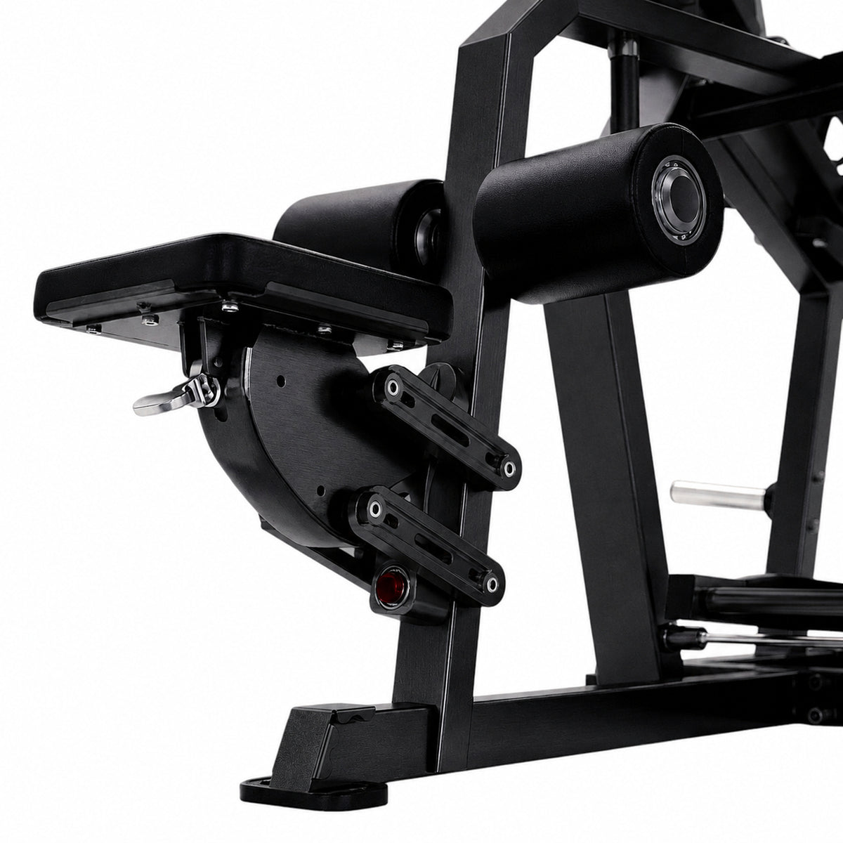 DHZ TITAN Mechanix Y920ZA Pull Down - Plate Loaded Latzug für Fitnessstudios und professionelles Rückentraining – pull down obsidian black sitzverstellung detail