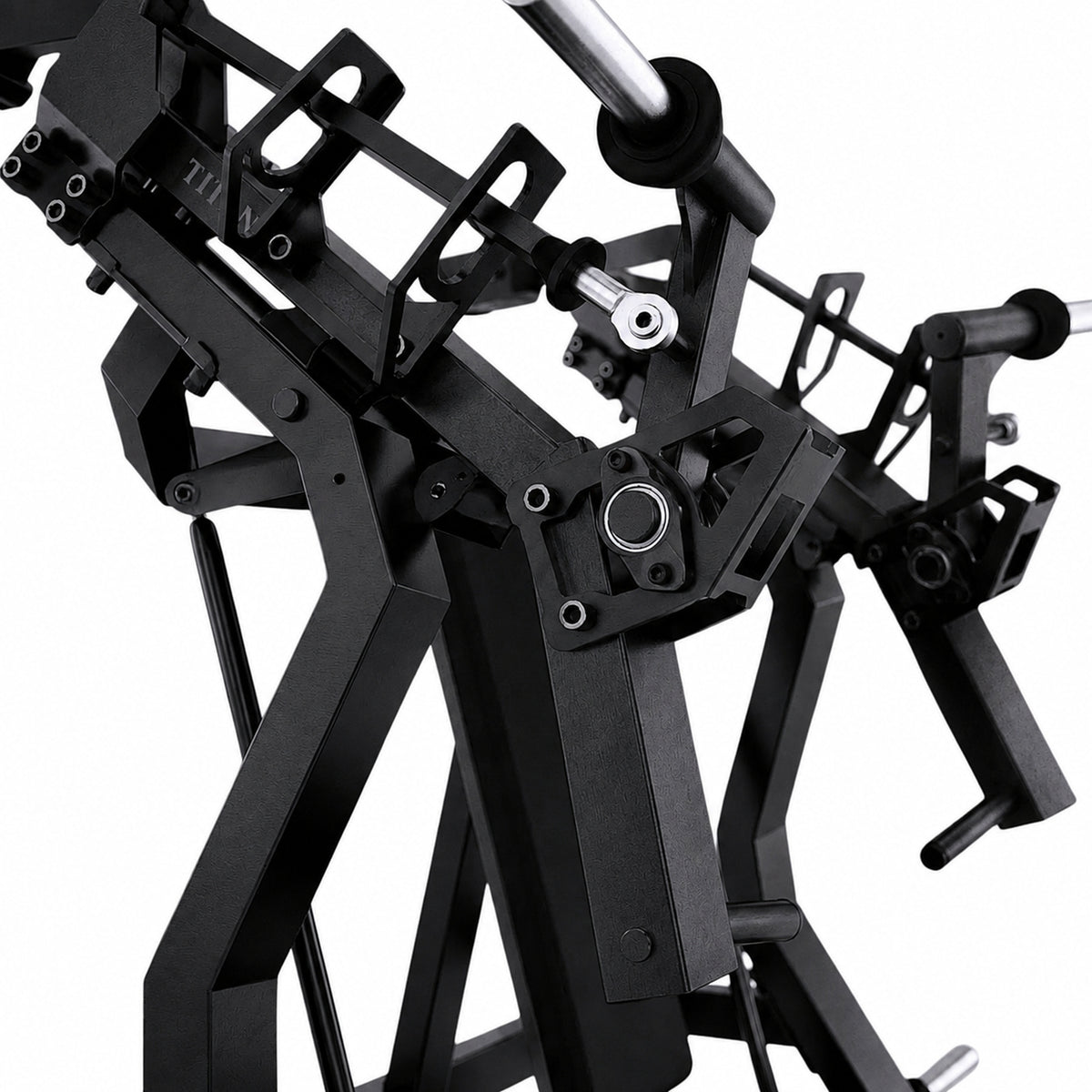 DHZ TITAN Mechanix Y925ZA Low Row - Plate Loaded Rudergerät für Rücken – low row obsidian black zugmechanik detail
