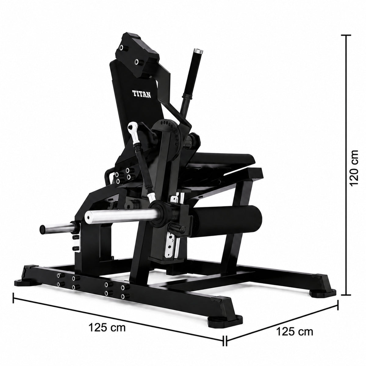 DHZ TITAN Mechanix Y960ZA Leg Extension - Plate Loaded Beinstrecker für isoliertes Quadrizeps-Training – leg extension obsidian black abmessungen