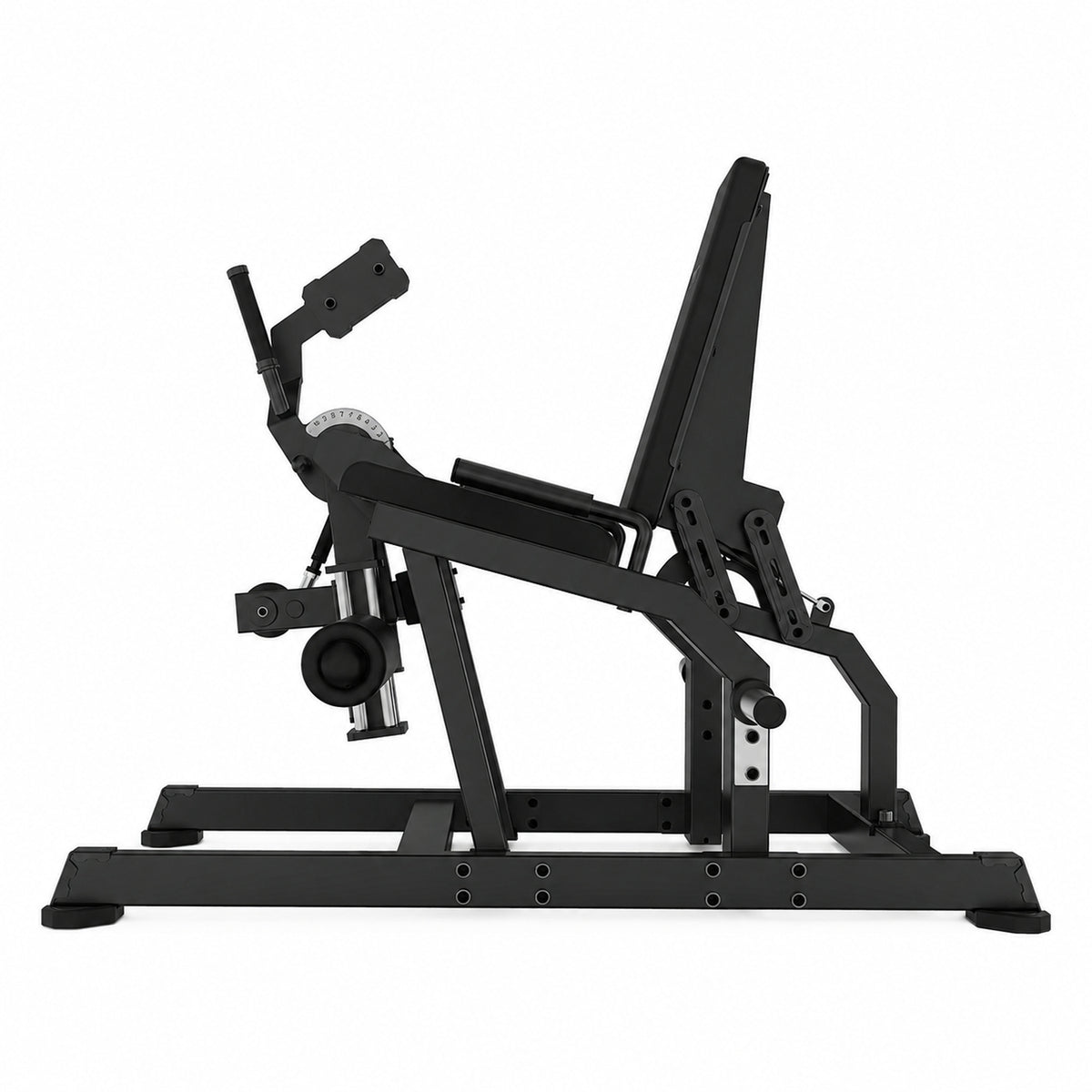DHZ TITAN Mechanix Y961ZAG Leg Extension – Plate Loaded Beinstrecker – dhz titan mechanix y961zag leg extension obsidian black profilansicht 