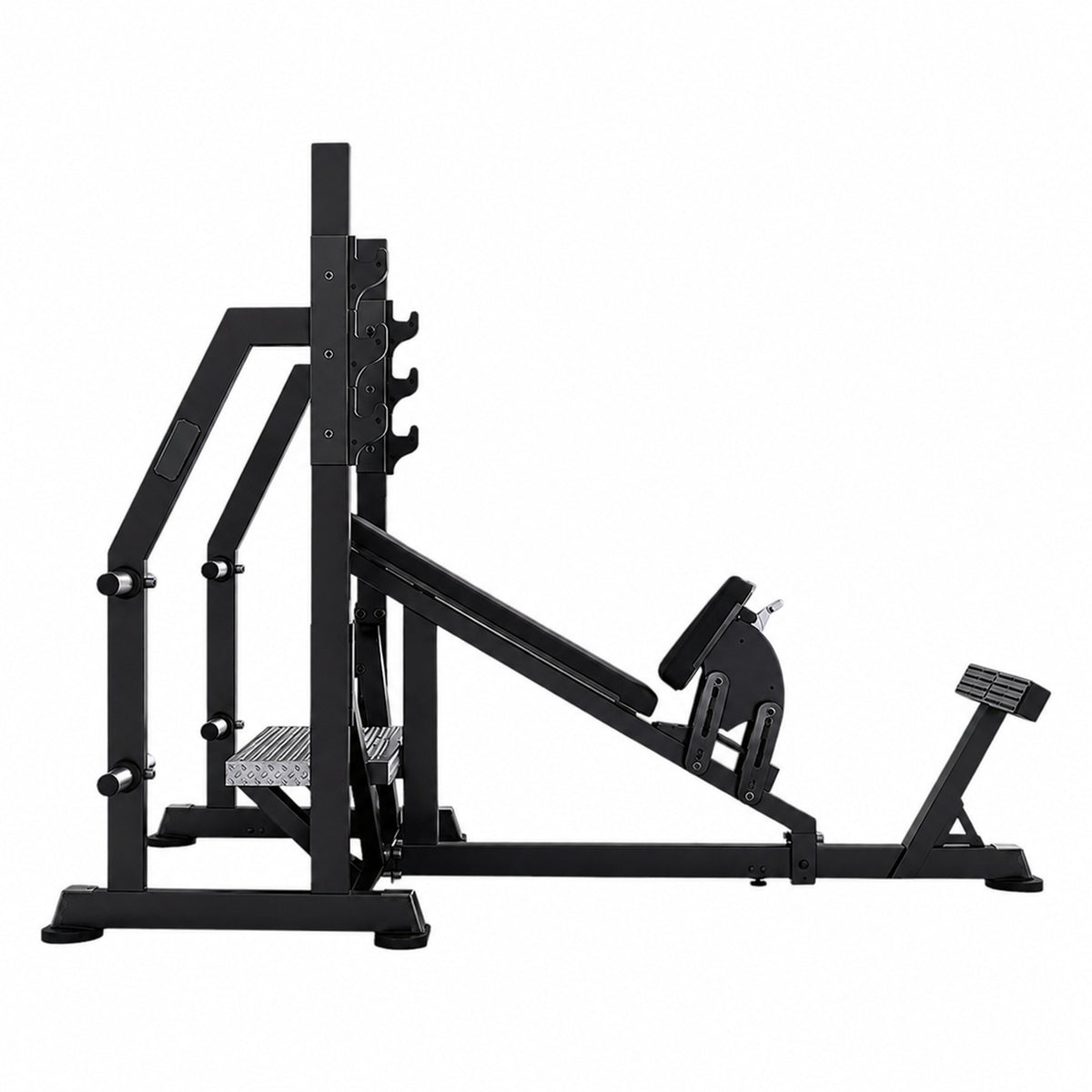 DHZ TITAN Mechanix Y971ZA Olympic Incline Bench - Plate Loaded Schrägbank für Langhanteltraining – olympic incline bench obsidian black profilansicht
