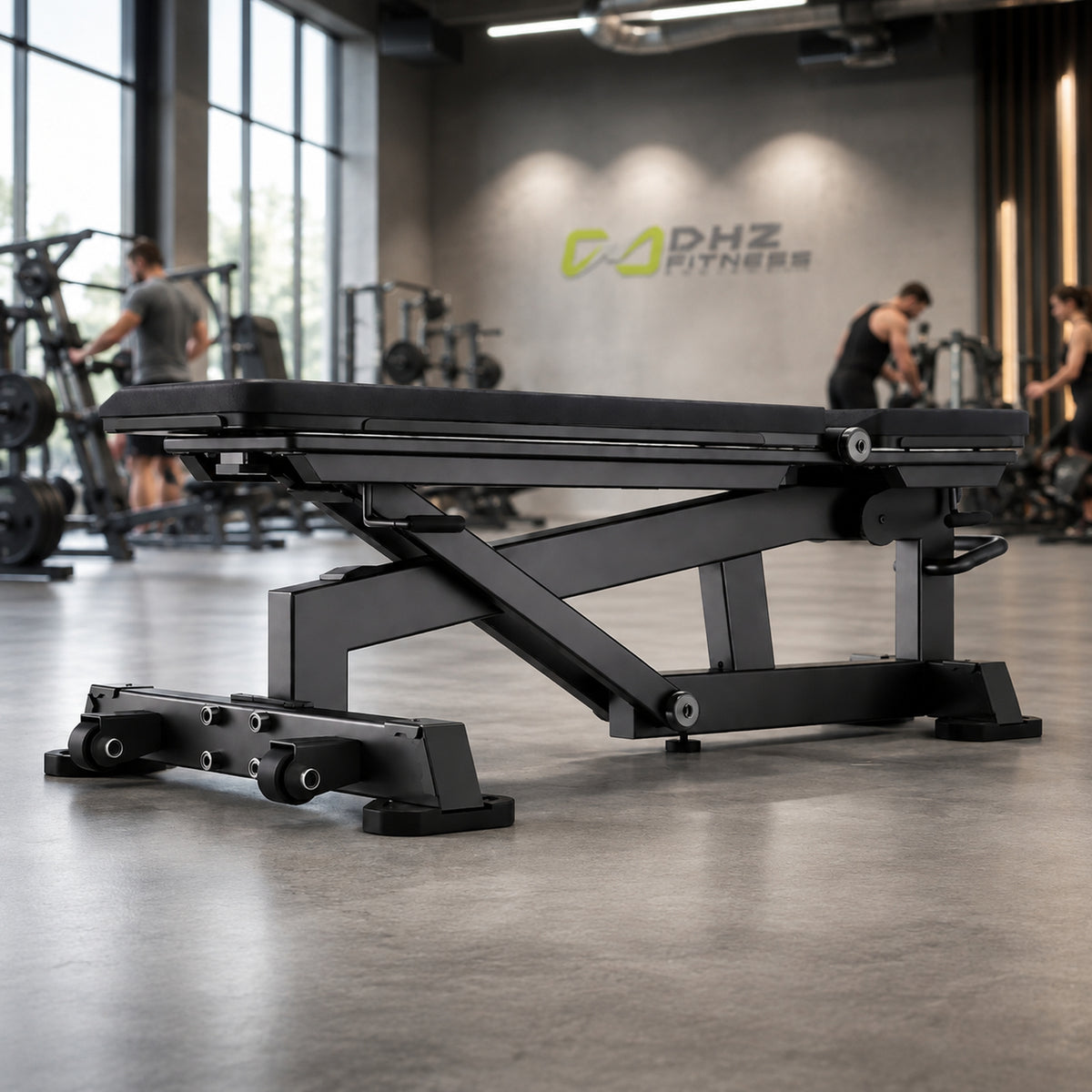 DHZ TITAN Mechanix Y978ZA Super Bench - Verstellbare Trainingsbank (FID) für Freihanteltraining – super bench obsidian black premium