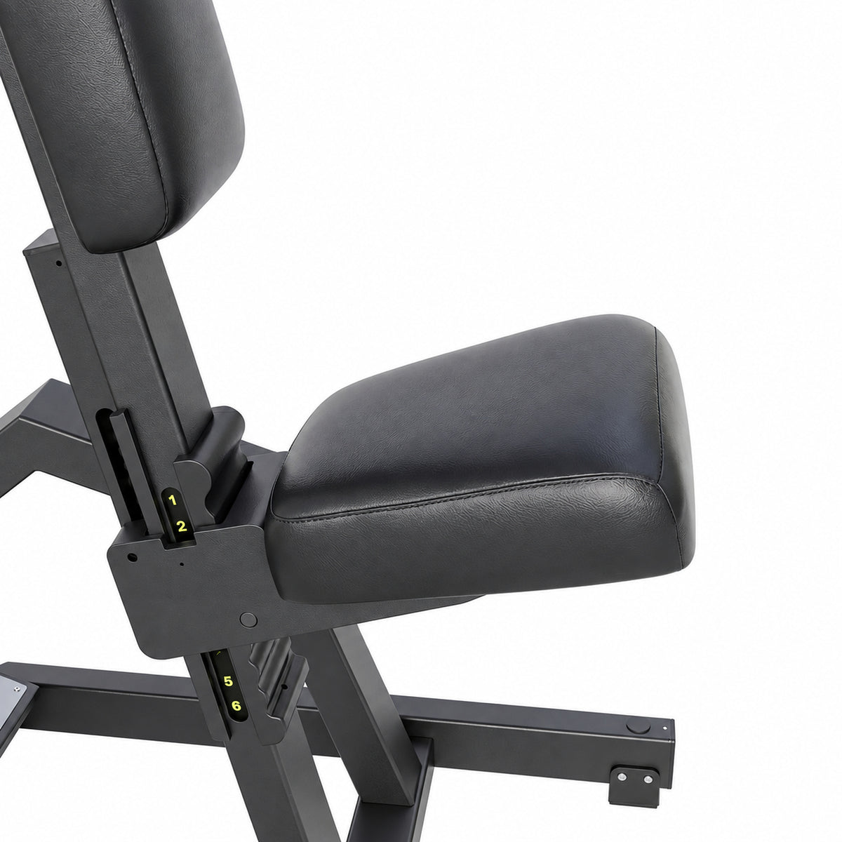 DHZ Y900 Y930 Rudermaschine (Row) – Detail von Sitzpolster und Sitzverstellung