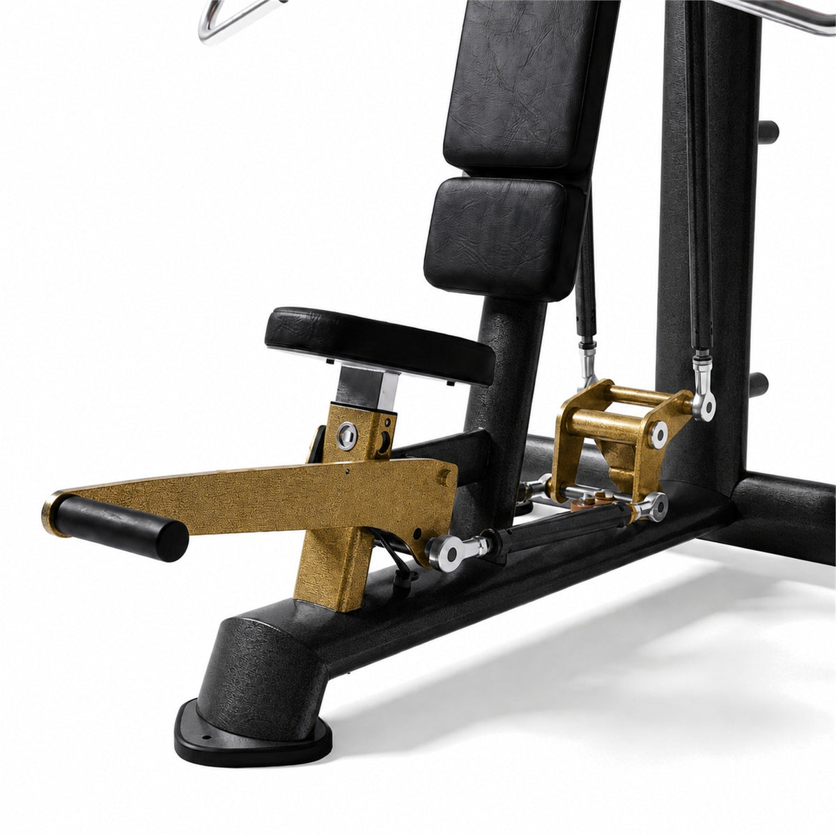 DHZ TITAN Extreme T903 Super Incline Wide Chest Press – Schrägbank – super incline wide chest press schwarz gold sitzmechanik detail