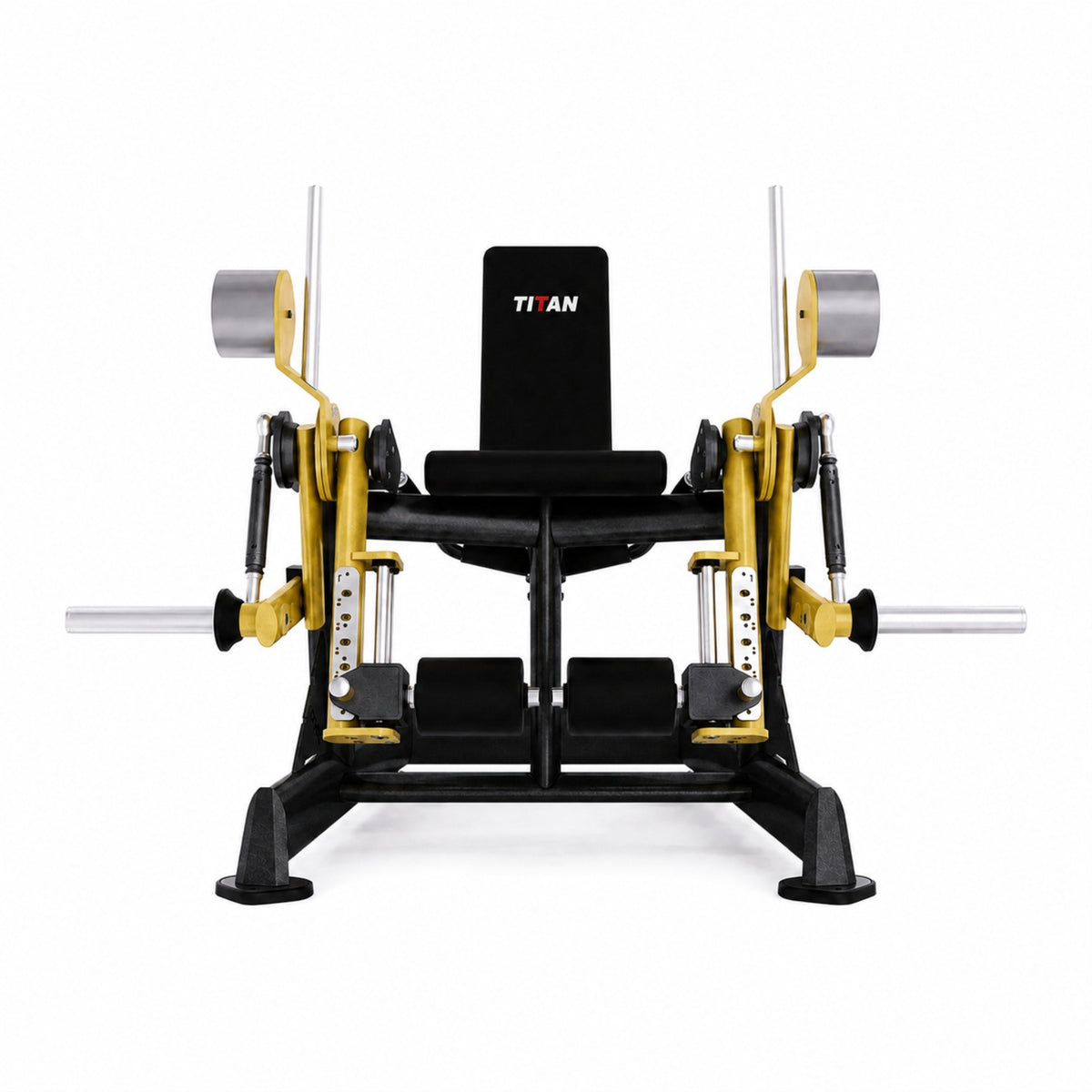DHZ TITAN Extreme T906 Alternate Leg Extension – Beinstrecker für isoliertes Quadrizepstraining – alternate leg extension schwarz gold frontansicht