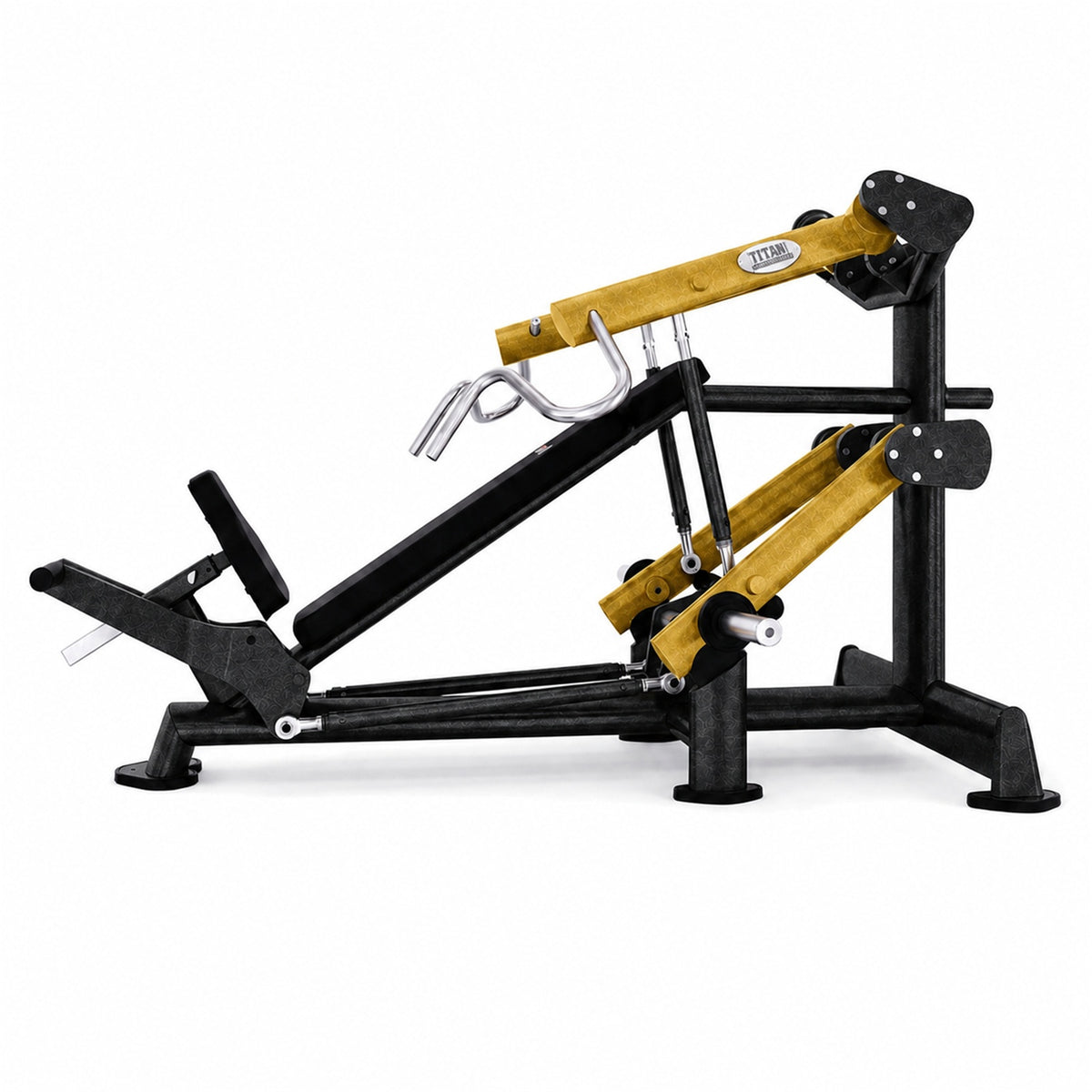 DHZ TITAN Extreme T910 Super Incline Chest Press – Schrägbank Brustpresse für obere Brust – super incline chest press schwarz gold seitenansicht