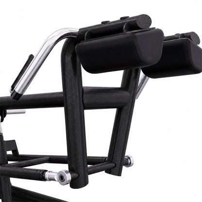 DHZ TITAN Extreme T912 Super Squat – Kniebeugenmaschine für Gesäß- und Beintraining – super squat obsidian black schulterpolster detail