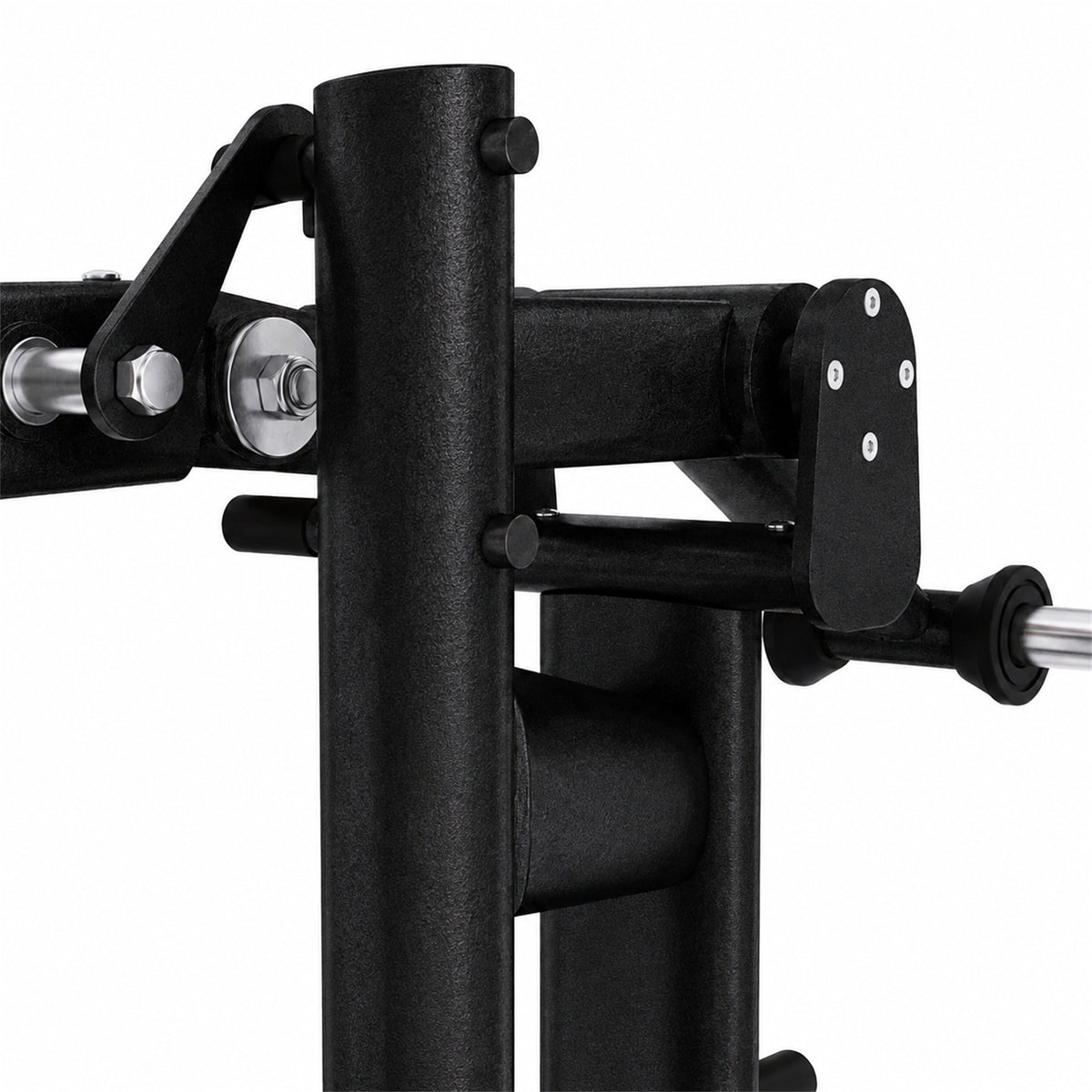 DHZ TITAN Extreme T916 Pendulum Squat – Kniebeugenmaschine für Bein- und Gesäßtraining – pendulum squat beintraining obsidian black gelenkmechanik detail