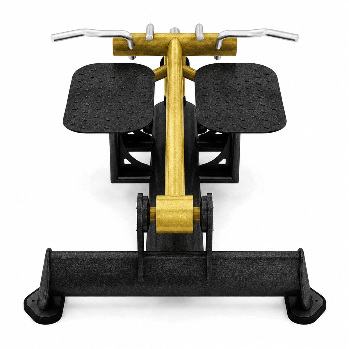 DHZ TITAN Extreme T917 Standing T-Bar Row – Professionelle Rudermaschine für effektives Rückentraining – standing t bar row rueckentraining schwarz gold frontansicht
