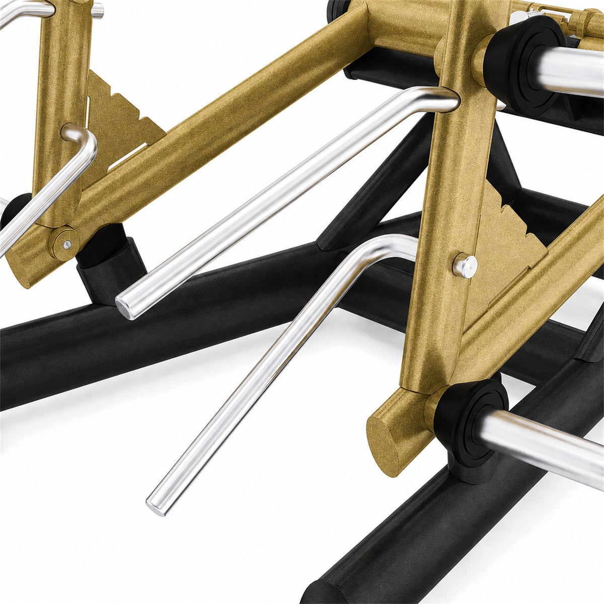 DHZ TITAN Extreme T918 Double Deadlift – Kreuzhebe-Maschine für Rücken- und Beintraining – double deadlift kreuzheben schwarz gold griffe detail