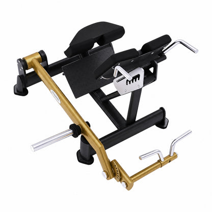 DHZ TITAN Extreme T936 Dual 45° Hip Extension – Glute- & Hamstring-Maschine – dual 45 degree hip extension schwarz gold draufsicht