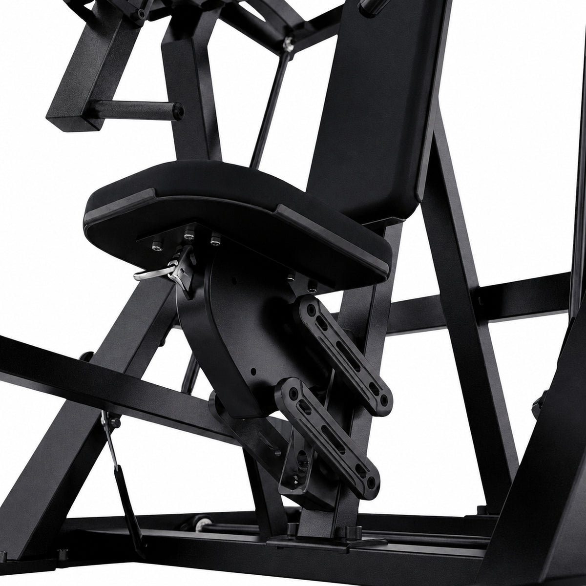 DHZ TITAN Mechanix Y915ZA Incline Chest Press - Plate Loaded Brustpresse für obere Brust – incline chest press obsidian black verstellmechanik detail