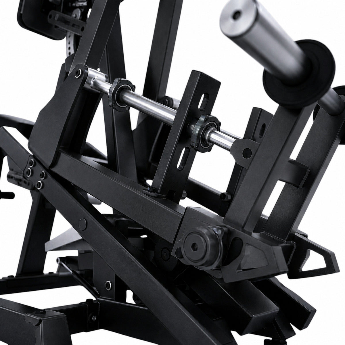 DHZ TITAN Mechanix Y930ZA Row - Plate Loaded Rudergerät für Rückentraining – row obsidian black bewegungsarm detail