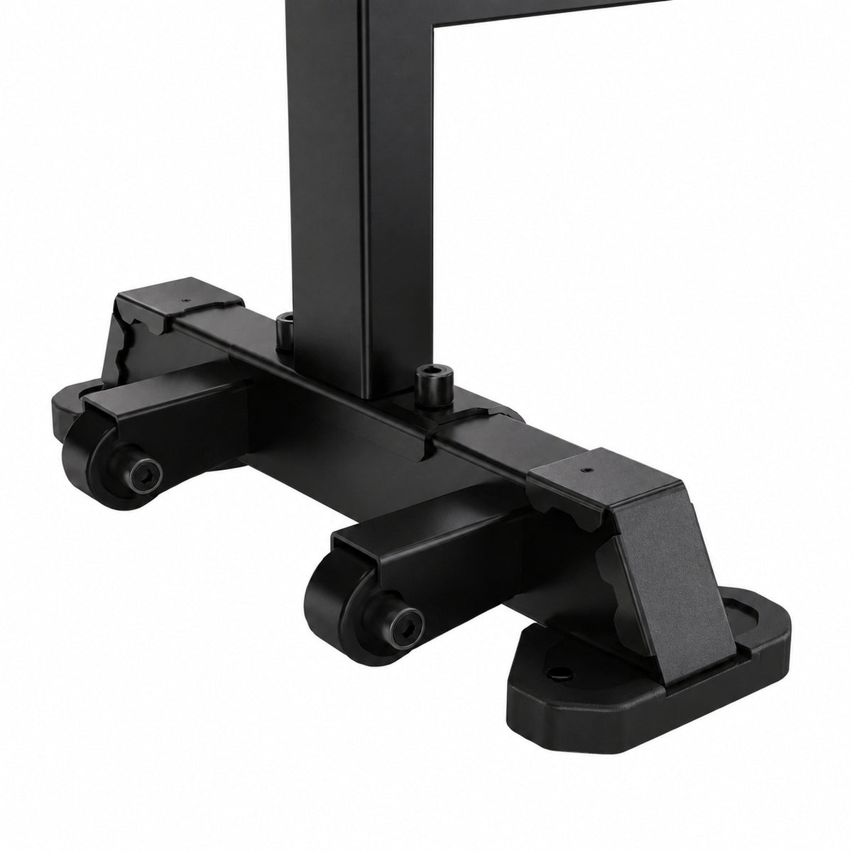 DHZ TITAN Mechanix Y980ZA Flat Bench - Flachbank für Freihanteltraining – flat bench obsidian black polster gelenk detail