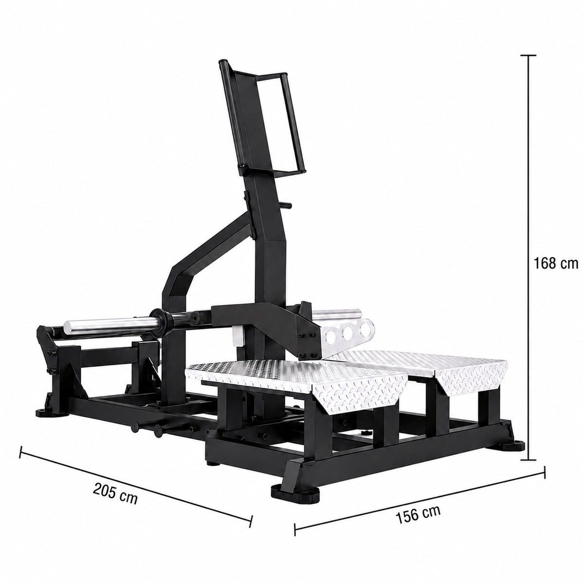 DHZ TITAN Mechanix Y986ZA Belt Squat – Plate Loaded Kniebeugenmaschine – dhz titan mechanix y986za belt squat obsidian black abmessungen 