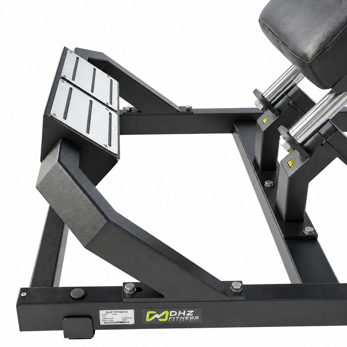 DHZ Y900 Y945 Wadenmaschine (Calf) in Schwarz-Schwarz – Detail der Fußplatte