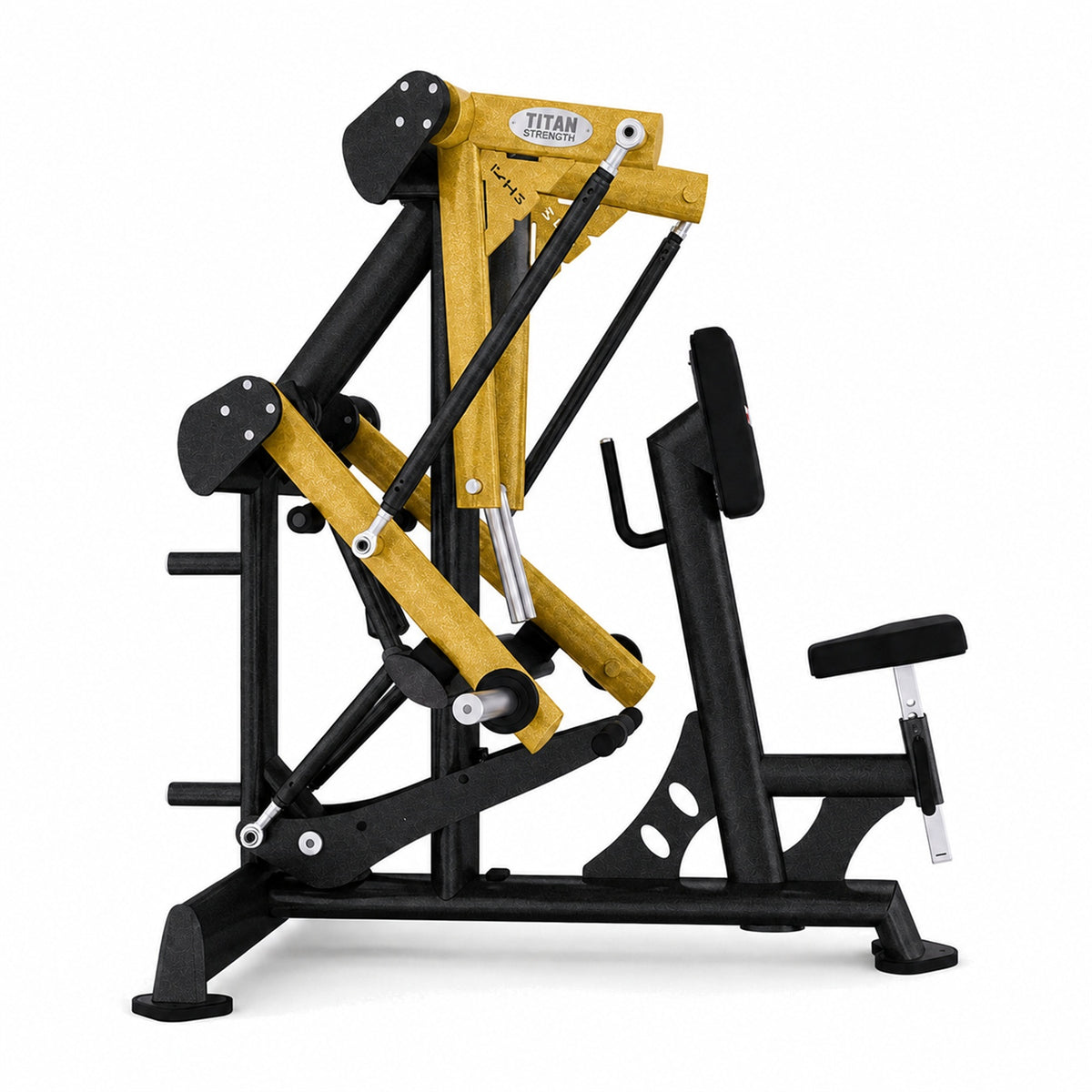 DHZ TITAN Extreme T904 Super Low Row Rudermaschine für oberen Rückenaufbau – super low row schwarz gold seitenansicht