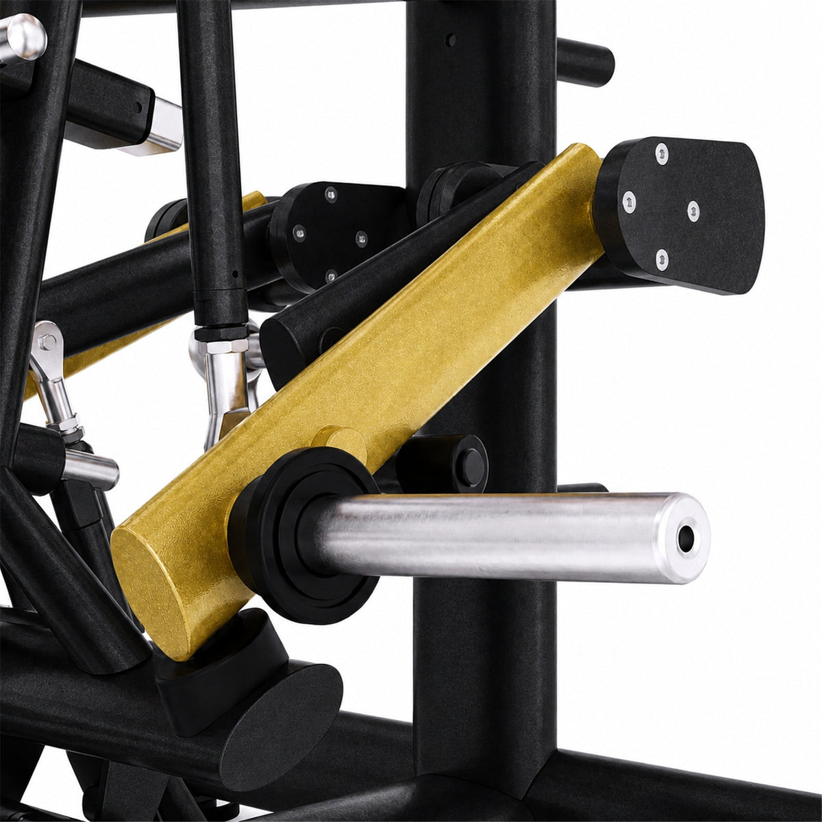 DHZ TITAN Extreme T909 Super Deltoid Press – Professionelle Schulterpresse für effektives Schultertraining – super deltoid press schwarz gold mechanik detail