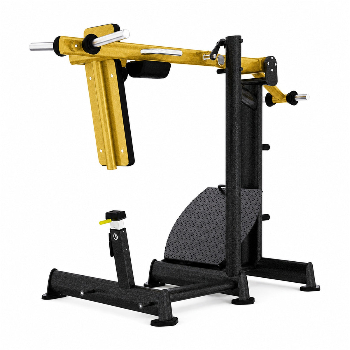 DHZ TITAN Extreme T916 Pendulum Squat – Kniebeugenmaschine für Bein- und Gesäßtraining – pendulum squat beintraining schwarz gold hauptansicht