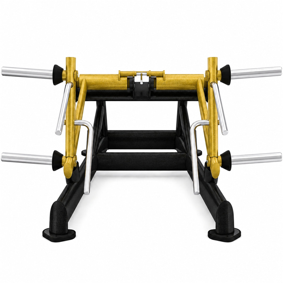 DHZ TITAN Extreme T918 Double Deadlift – Kreuzhebe-Maschine für Rücken- und Beintraining – double deadlift kreuzheben schwarz gold frontansicht