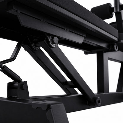 DHZ TITAN Mechanix Y977ZA Adjustable Decline Bench – Verstellbare Negativbank – adjustable decline bench obsidian black verstellung detail