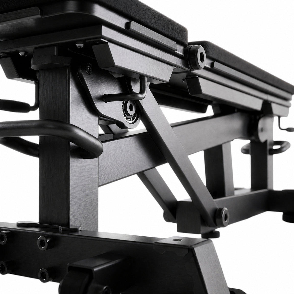 DHZ TITAN Mechanix Y978ZA Super Bench - Verstellbare Trainingsbank (FID) für Freihanteltraining – super bench obsidian black verstellung detail