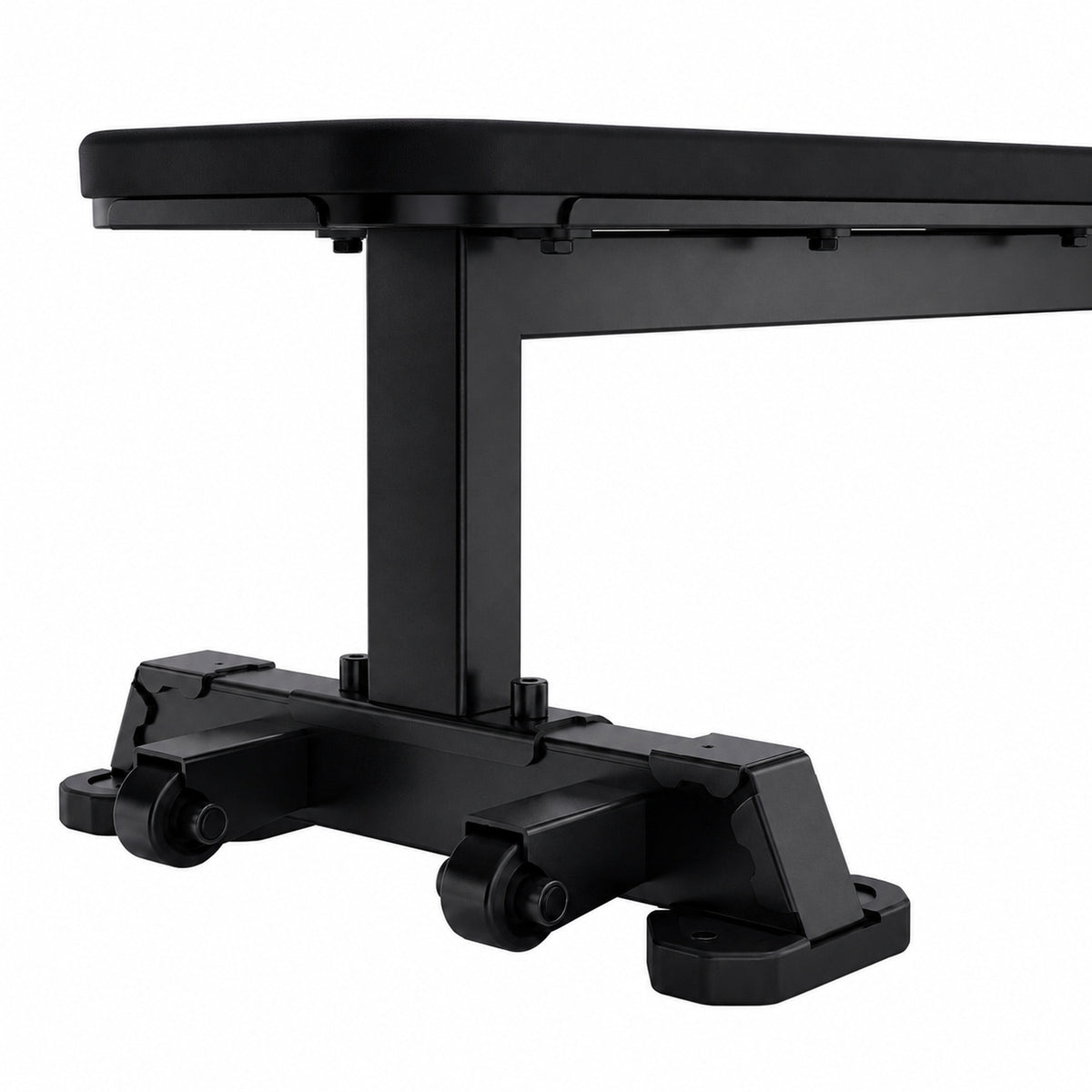 DHZ TITAN Mechanix Y980ZA Flat Bench - Flachbank für Freihanteltraining – flat bench obsidian black verstellung detail
