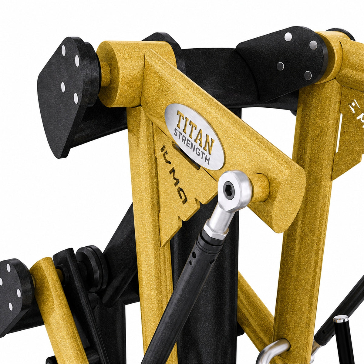 DHZ TITAN Extreme T904 Super Low Row Rudermaschine für oberen Rückenaufbau – super low row schwarz gold mechanik detail