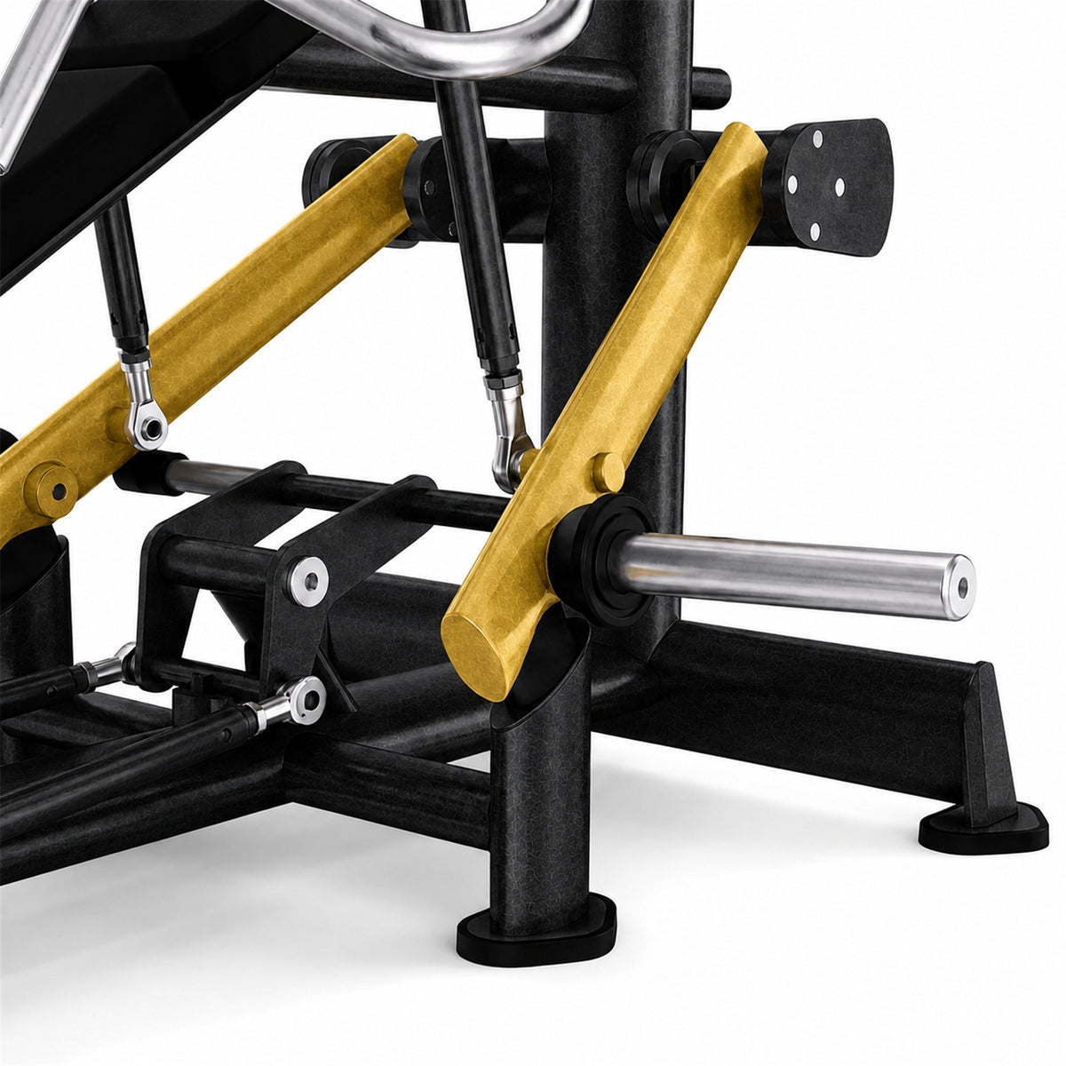 DHZ TITAN Extreme T910 Super Incline Chest Press – Schrägbank Brustpresse für obere Brust – super incline chest press schwarz gold rahmen detail