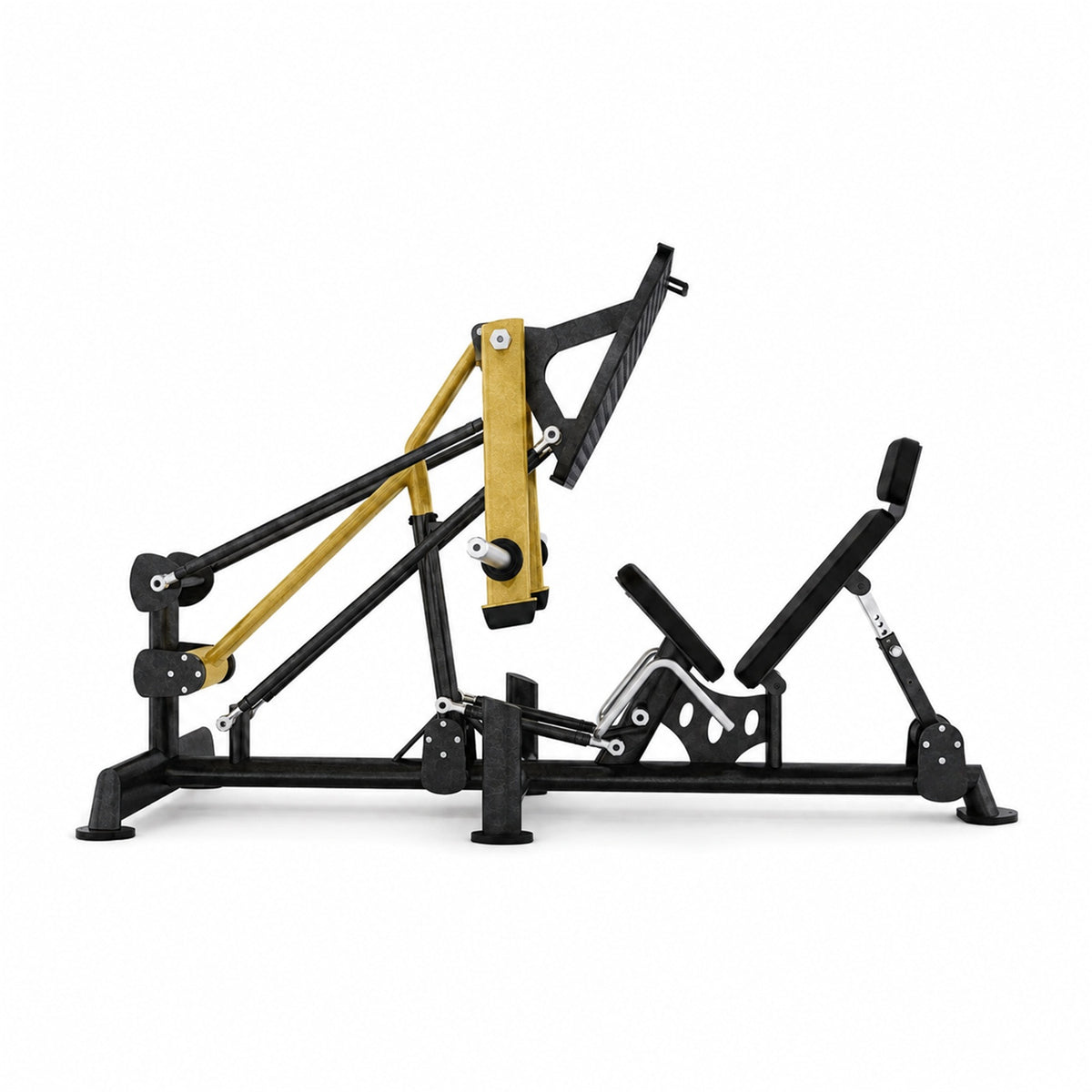 DHZ TITAN Extreme T915 Leg Press Bridge – Beinpresse für Quadrizeps- und Beintraining – leg press bridge beinpresse schwarz gold seitenansicht