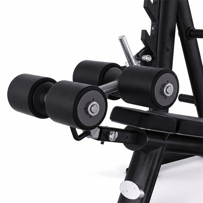 DHZ TITAN Extreme T931 Olympic Decline Bench – Professionelle Negativbank – olympic decline bench langhantelbank obsidian black beinrollen detail