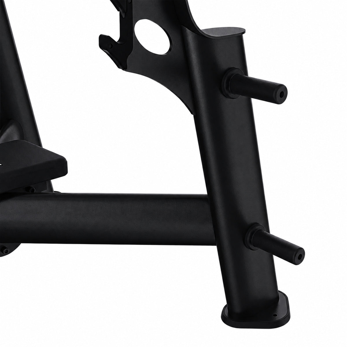 DHZ TITAN Extreme T933P Olympic Flat Bench – Olympische Flachbank – olympic flat bench langhantelbank obsidian black gewichtshoerner rahmen detail