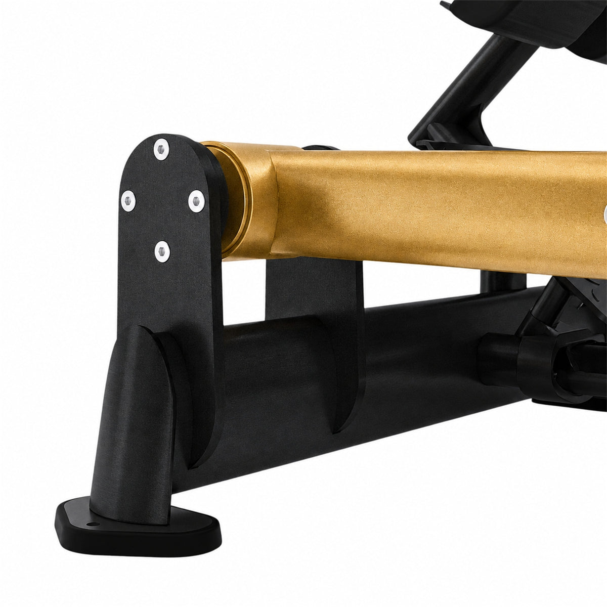 DHZ TITAN Extreme T936 Dual 45° Hip Extension – Glute- & Hamstring-Maschine – dual 45 degree hip extension schwarz gold rahmen pivot detail