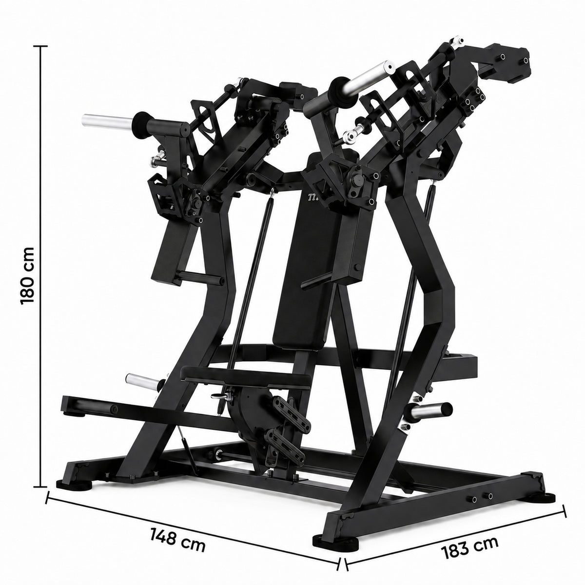 DHZ TITAN Mechanix Y915ZA Incline Chest Press - Plate Loaded Brustpresse für obere Brust – incline chest press obsidian black abmessungen