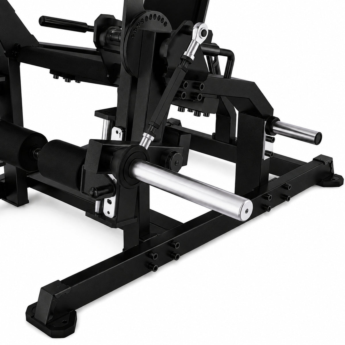 DHZ TITAN Mechanix Y961ZAG Leg Extension – Plate Loaded Beinstrecker – dhz titan mechanix y961zag leg extension obsidian black lager gelenk detail 