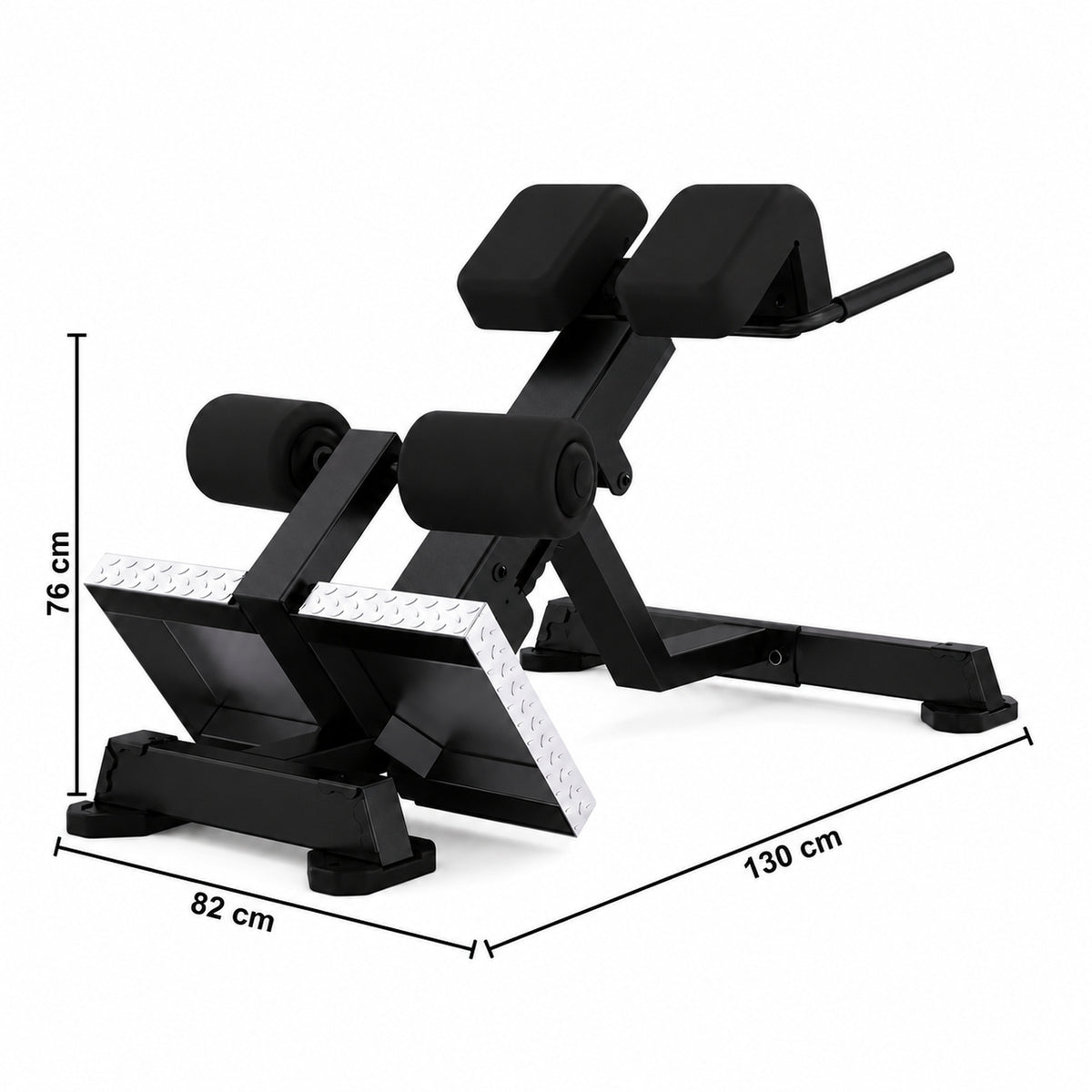 DHZ TITAN Mechanix Y975ZA Back Extension - Plate Loaded Rückenstrecker – back extension obsidian black abmessungen