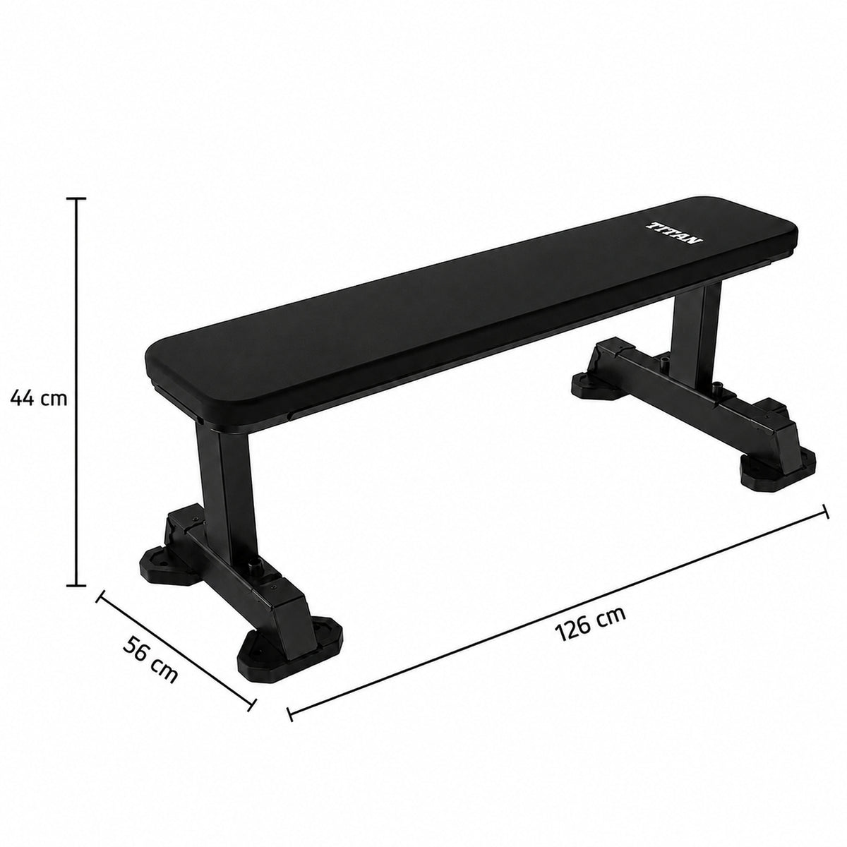 DHZ TITAN Mechanix Y980ZA Flat Bench - Flachbank für Freihanteltraining – flat bench obsidian black abmessungen