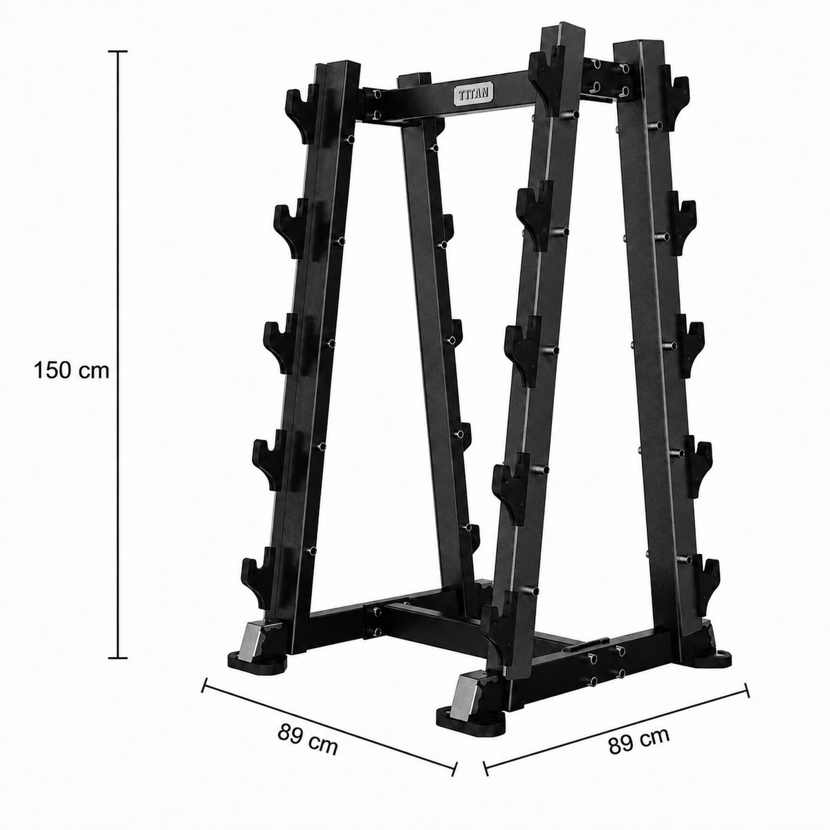 DHZ TITAN Mechanix Y981ZA Barbell Rack - Hantelablage für Langhanteln und Curlstangen – barbell rack obsidian black abmessungen