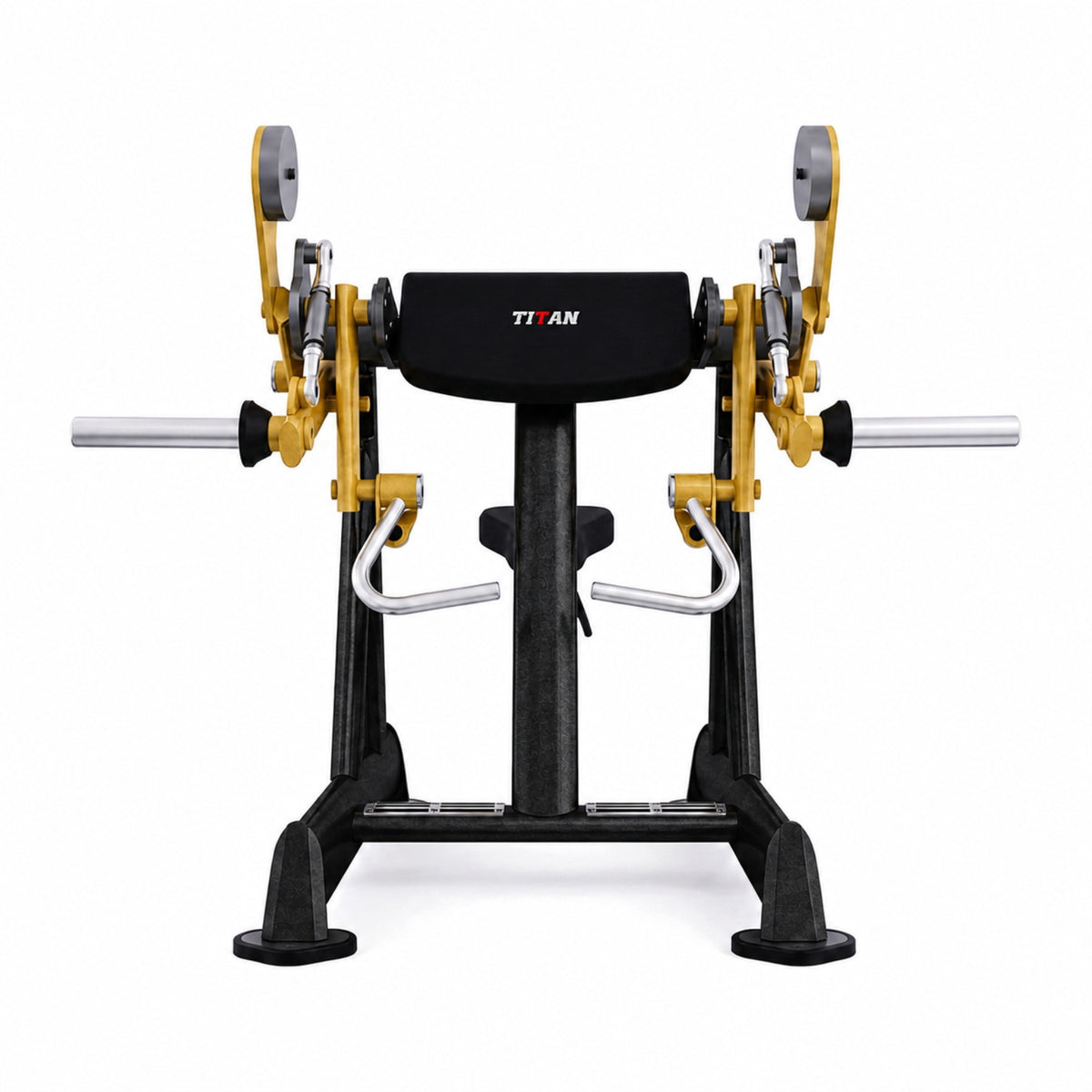 DHZ TITAN Extreme T908 Alternate Curling – Bizepsmaschine für isoliertes Armtraining – alternate curling schwarz gold frontansicht