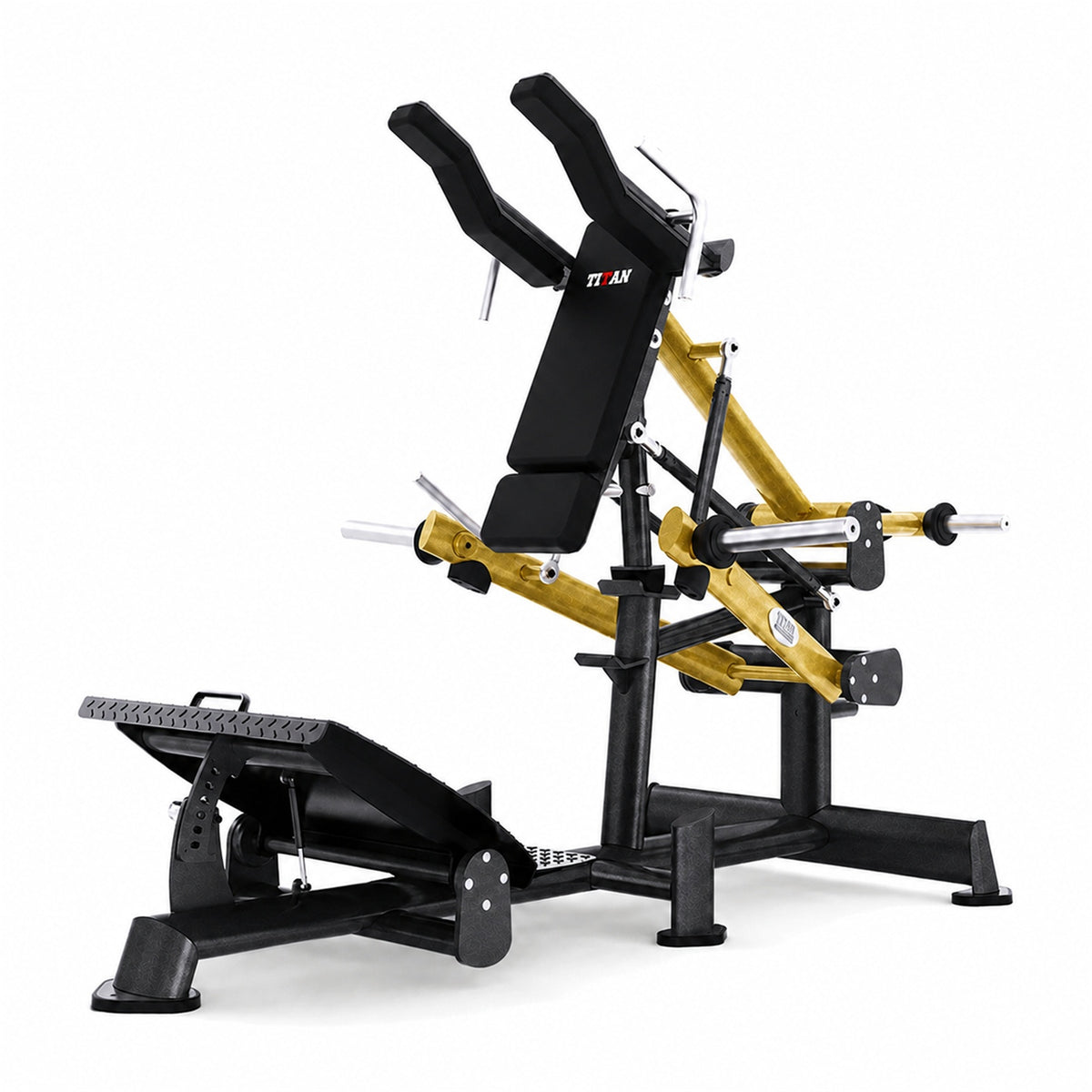 DHZ TITAN Extreme T911 Power Squat – Kniebeugenmaschine für Bein- und Gesäßtraining – power squat schwarz gold hauptansicht
