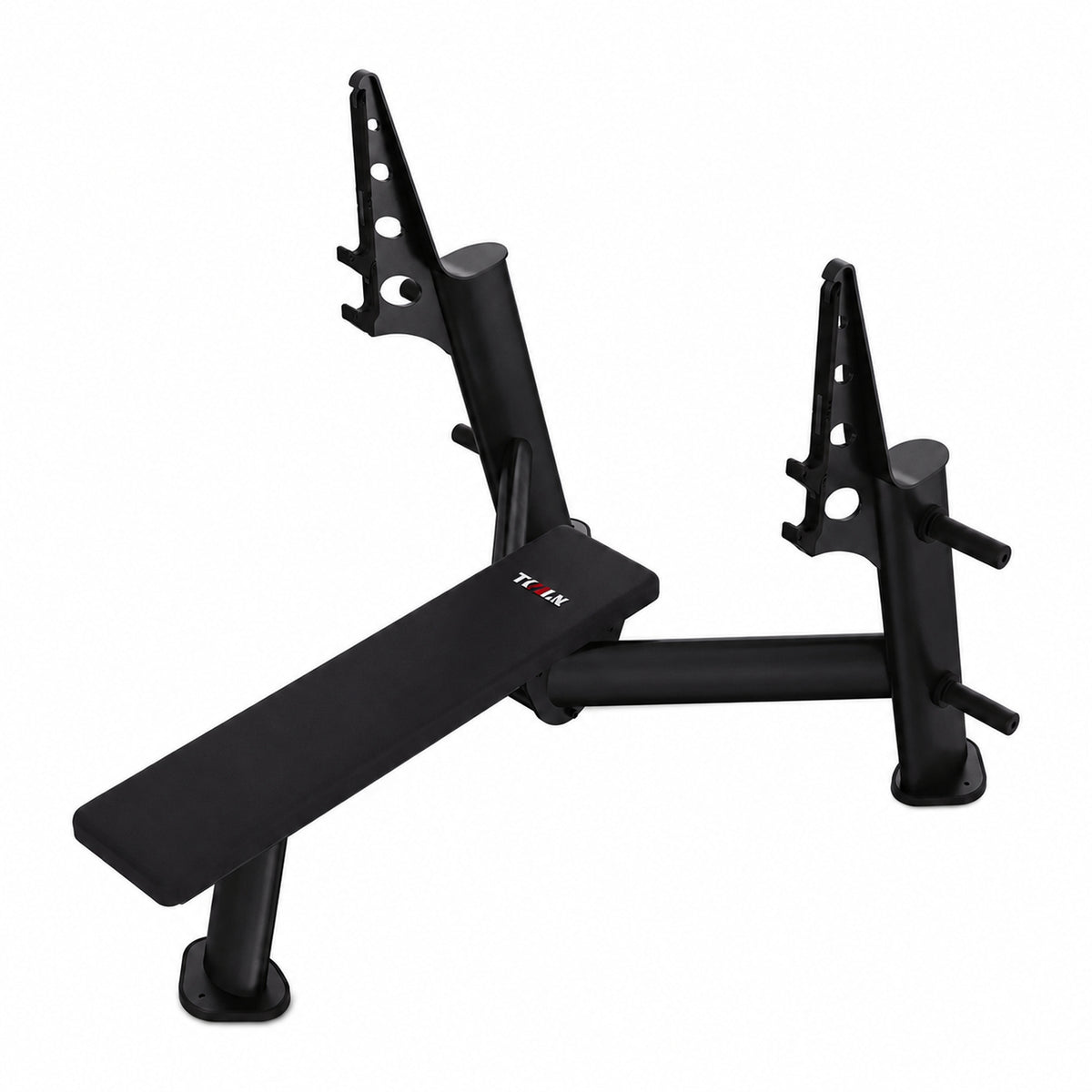 DHZ TITAN Extreme T933P Olympic Flat Bench – Olympische Flachbank – olympic flat bench langhantelbank obsidian black erhoehte dreiviertelansicht
