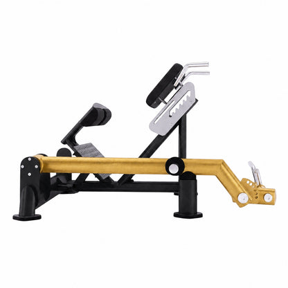 DHZ TITAN Extreme T936 Dual 45° Hip Extension – Glute- & Hamstring-Maschine – dual 45 degree hip extension schwarz gold seitenansicht