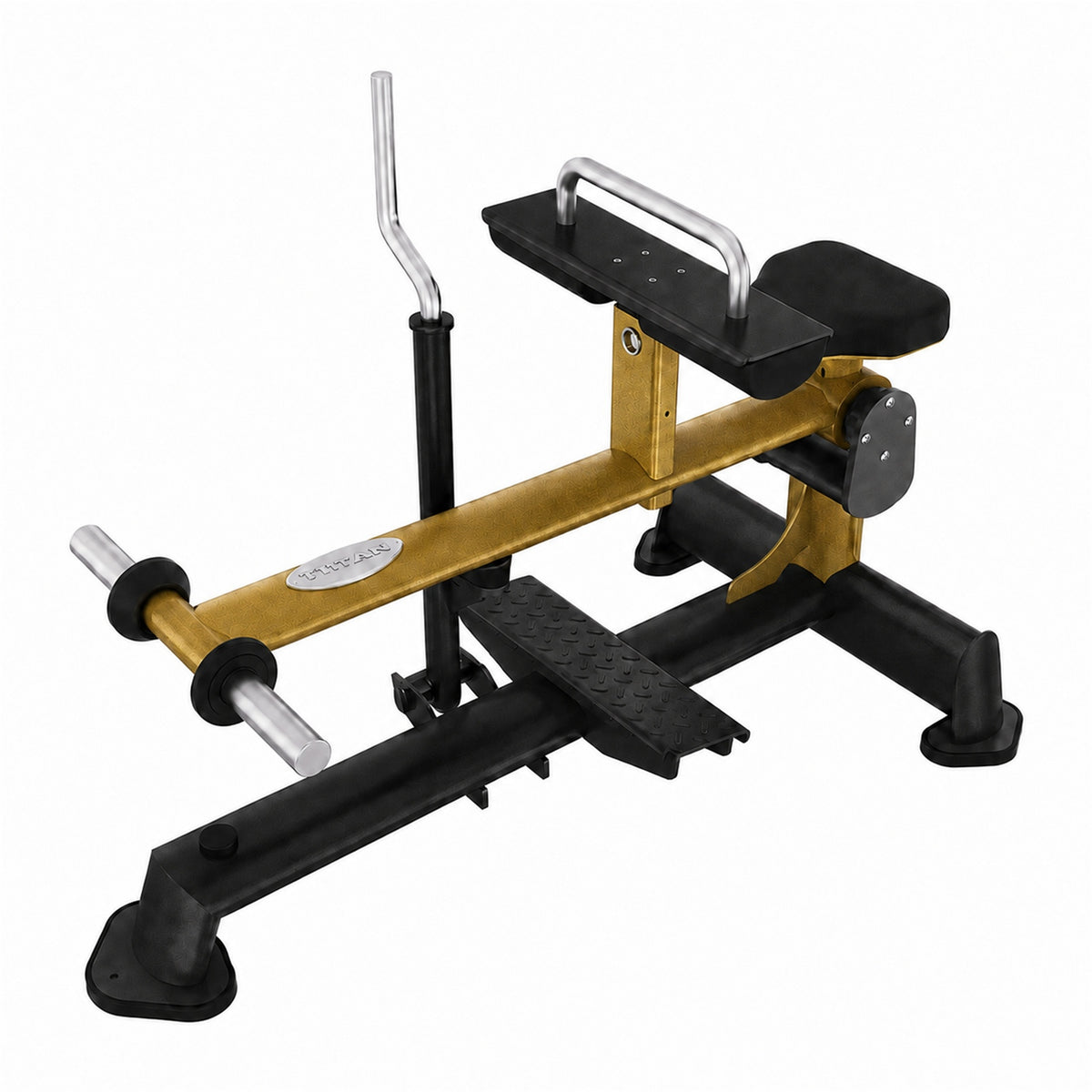 DHZ TITAN Extreme T937 Seated Calf – Professionelle Wadenmaschine – seated calf wadenmaschine schwarz gold dreiviertelansicht