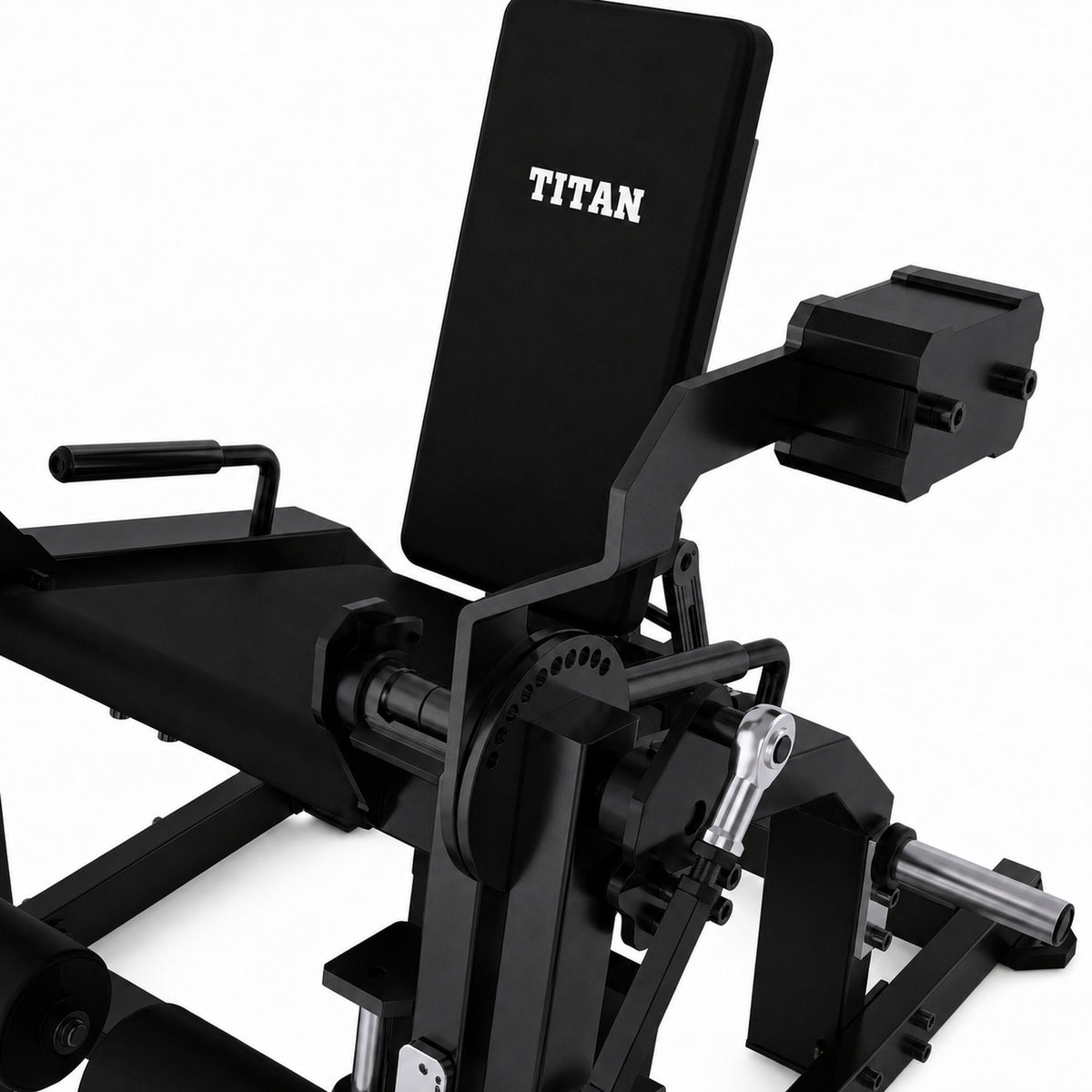 DHZ TITAN Mechanix Y961ZAG Leg Extension – Plate Loaded Beinstrecker – dhz titan mechanix y961zag leg extension obsidian black hebelmechanik detail 