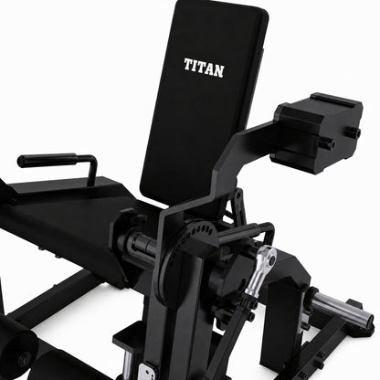 DHZ TITAN Mechanix Y961ZAG Leg Extension – Plate Loaded Beinstrecker – dhz titan mechanix y961zag leg extension obsidian black hebelmechanik detail 