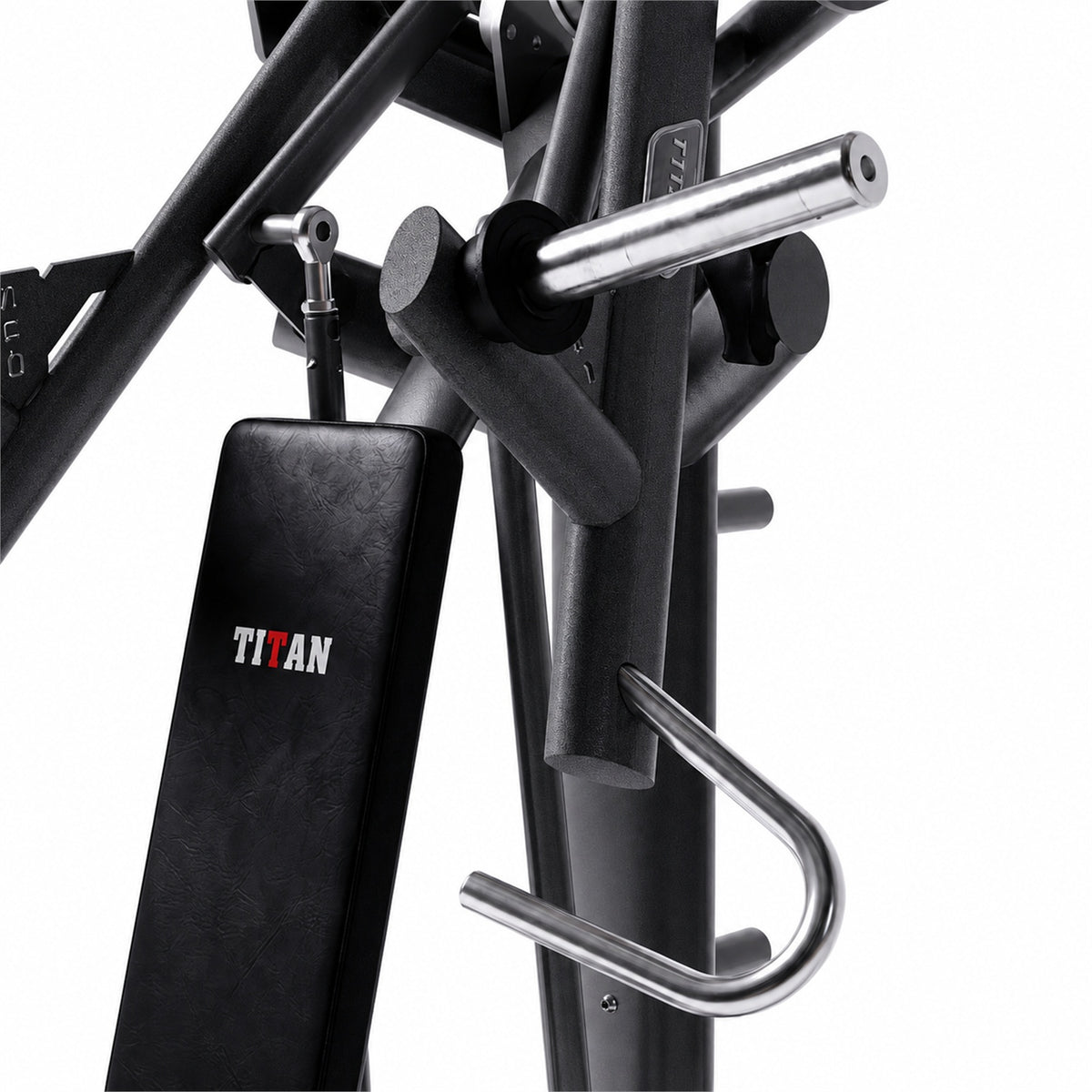 DHZ TITAN Extreme T903 Super Incline Wide Chest Press – Schrägbank – super incline wide chest press obsidian black mechanik detail