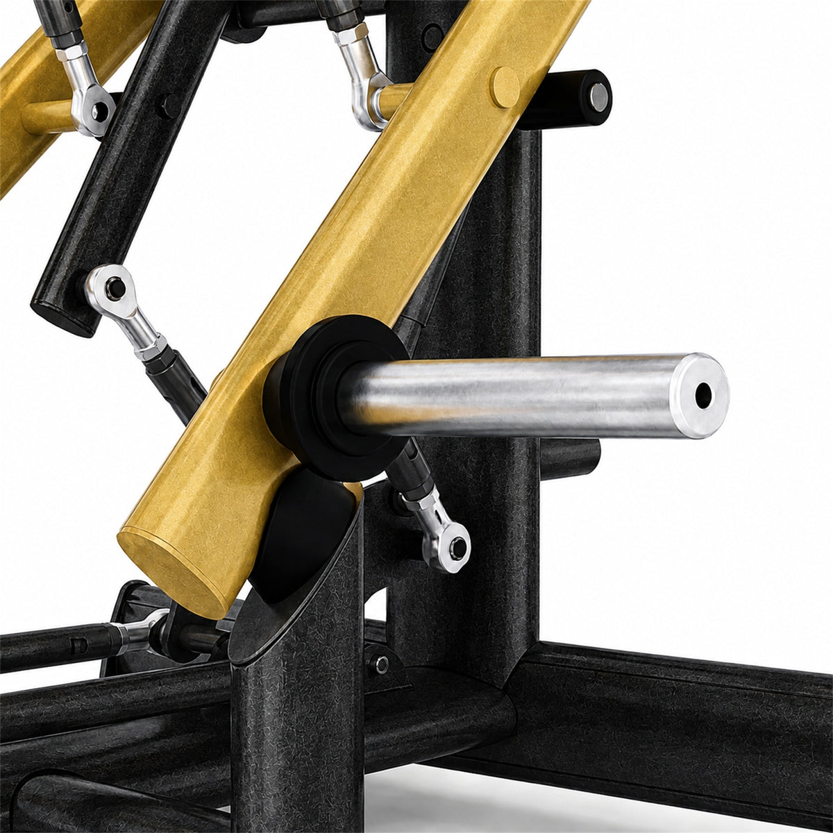 DHZ TITAN Extreme T914 Super Vertical Chest Press – Brustpresse für obere Brustmuskulatur – super vertical chest press schwarz gold gewichtaufnahme detail