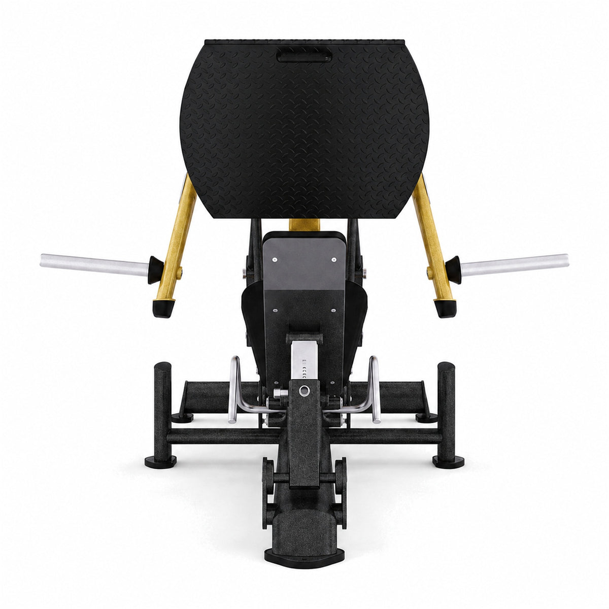DHZ TITAN Extreme T915 Leg Press Bridge – Beinpresse für Quadrizeps- und Beintraining – leg press bridge beinpresse schwarz gold frontansicht